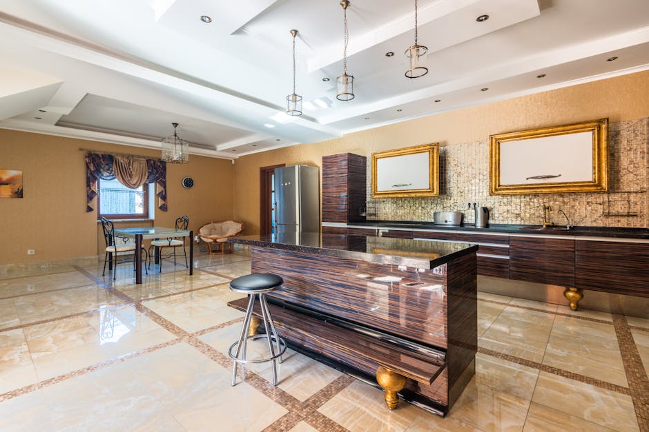 Modern luxury kitchen interior with custom cabinets